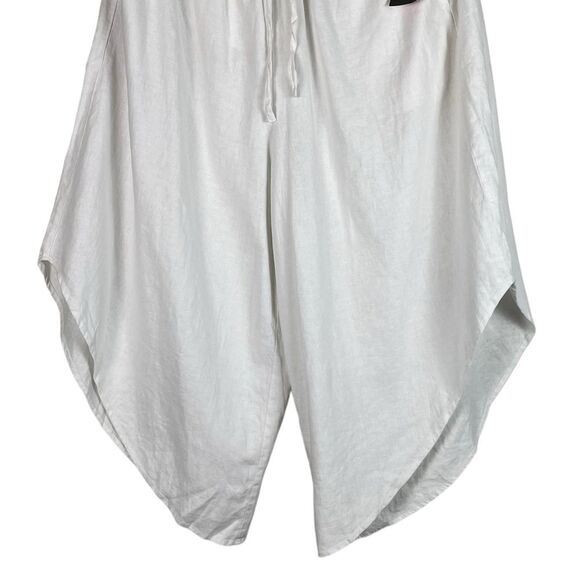 Vince Camuto Asymmetric Wide Leg Linen Blend Pants in Ultra White Size XL NEW - Picture 4 of 10